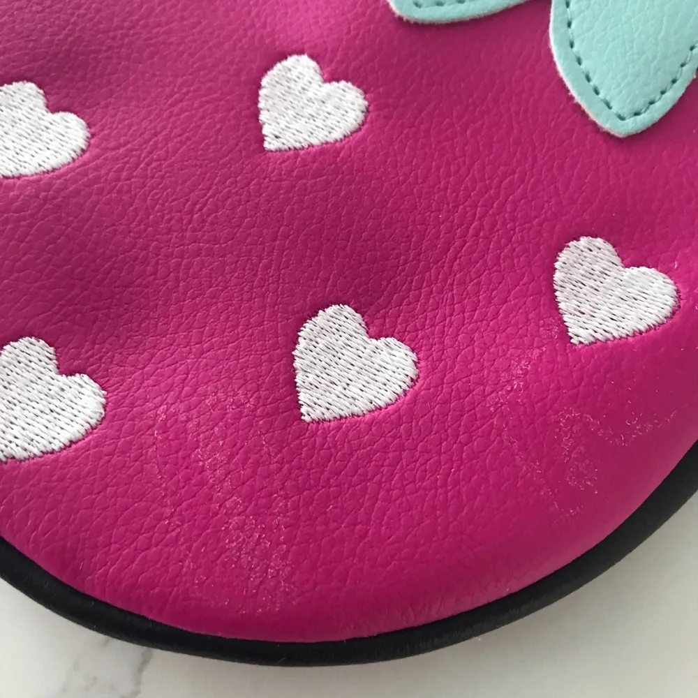 Betsey Johnson Pink Strawberry Wristlet with White Heart Accents NO TAGS - Picture 6 of 8